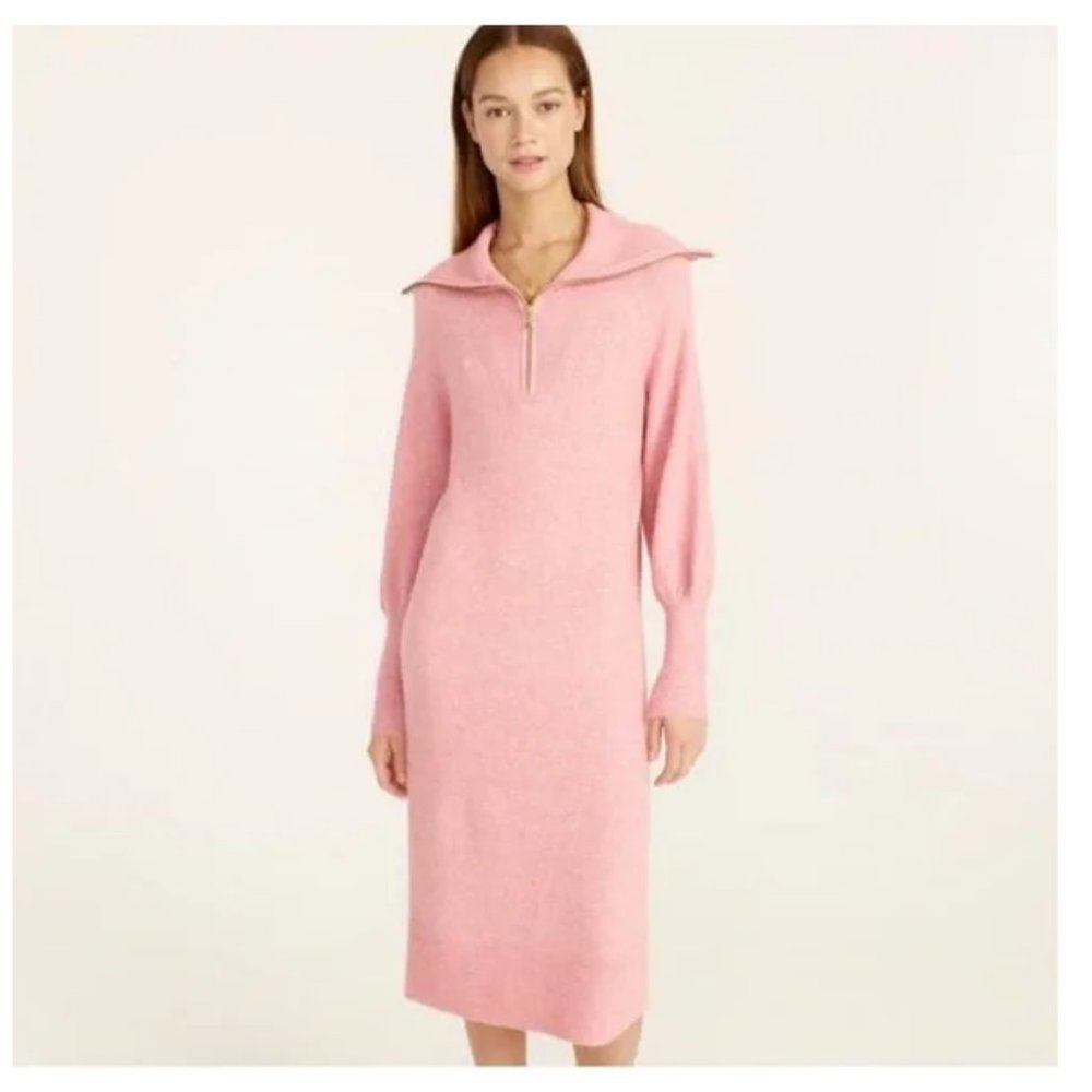 🆕J.Crew Dress - Half-Zip Sweater-Dress in Supersoft Yarn